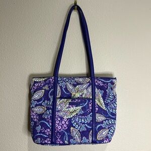 VERA BRADLEY “Batik Leaves” Essential Shoulder Tote Bag, EUC